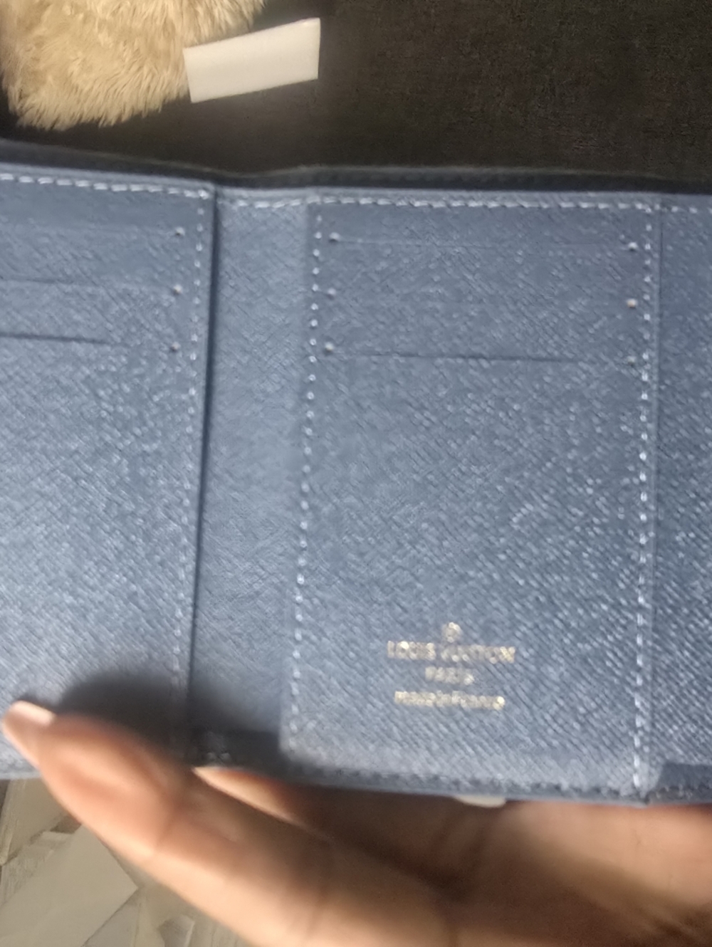 Cotton Jean Blue Denim Monogram Compact Wallet Remix Snappy - Picture 3 of 11